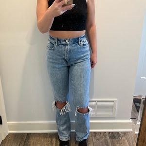 Abercrombie and Fitch: size 27/4, curve love, ultra high waisted, ripped knee